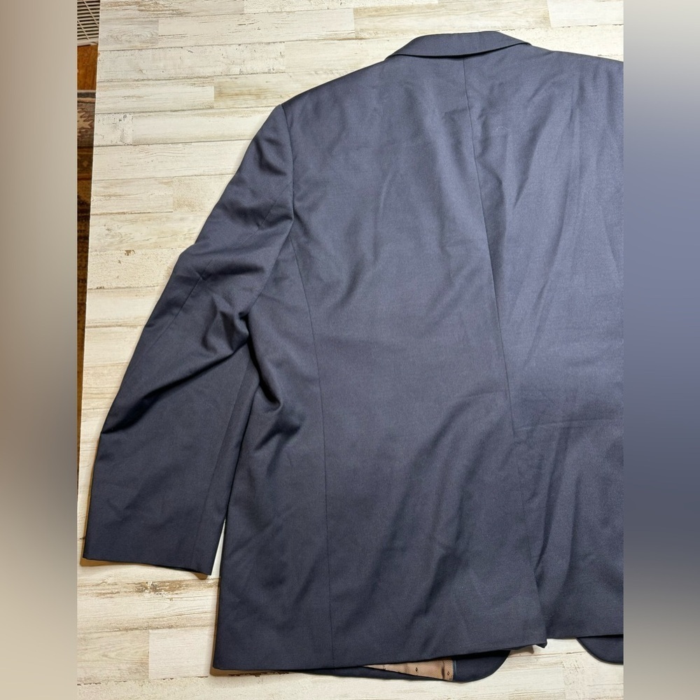 Joseph & Feiss Gold 54R Navy Blue 100% Wool Gold Button Blazer Jacket Sport Coat - Picture 8 of 11